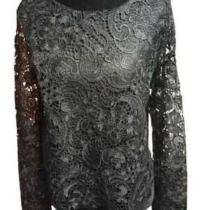 In Style Collection Black Lace Classy Top. Size L, NWT